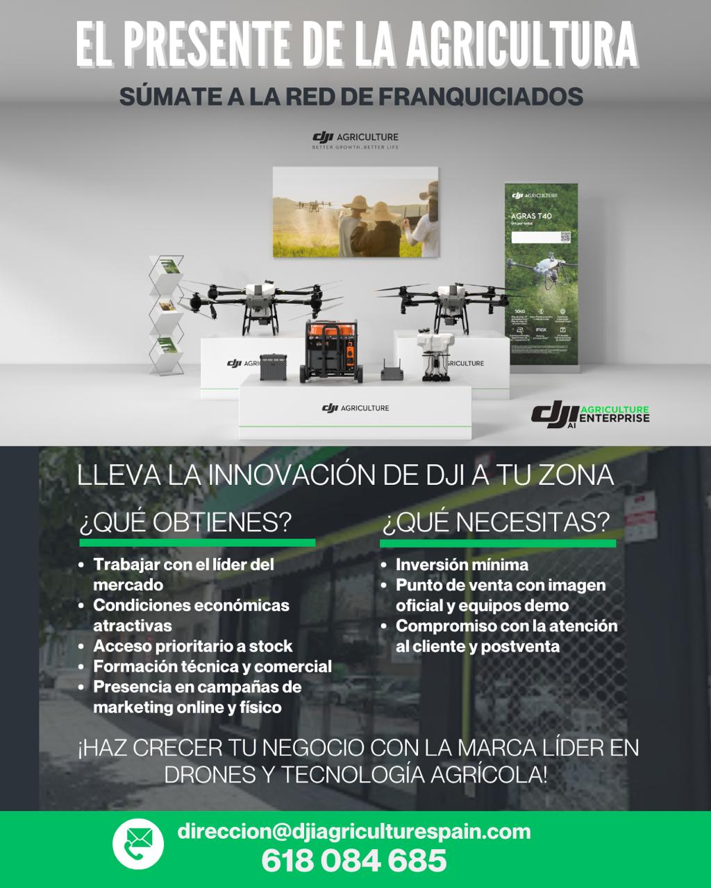 DJI AGRICULTURE SPAIN SUMA FRANQUICIAS A SU PROPUESTA DE MERCADO